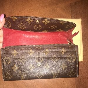 Authentic Louis Vuitton Wallet with red accent